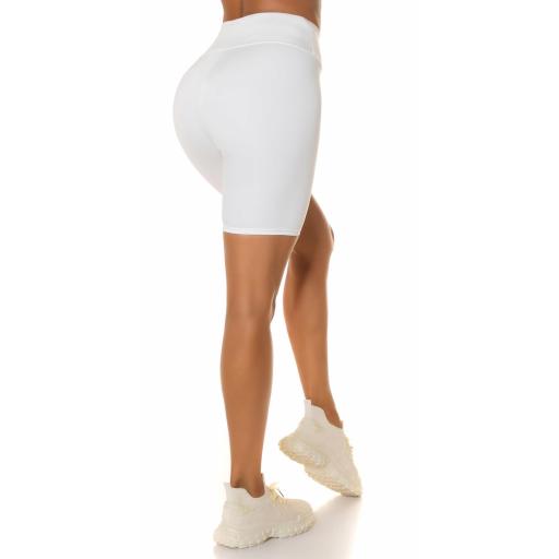 Shorts de deporte cintura alta blanco [3]
