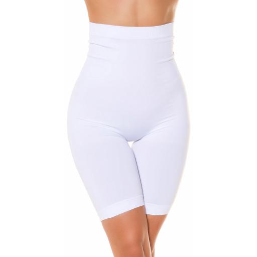 Shorts deportivo blanco cintura alta  [1]
