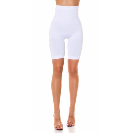 Shorts deportivo blanco cintura alta  [3]