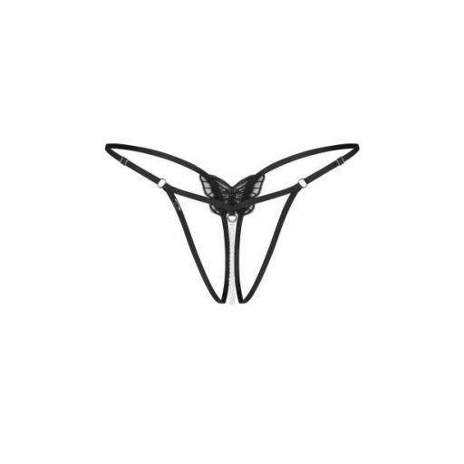 Tanga abierta con perlas y mariposa negra [6]