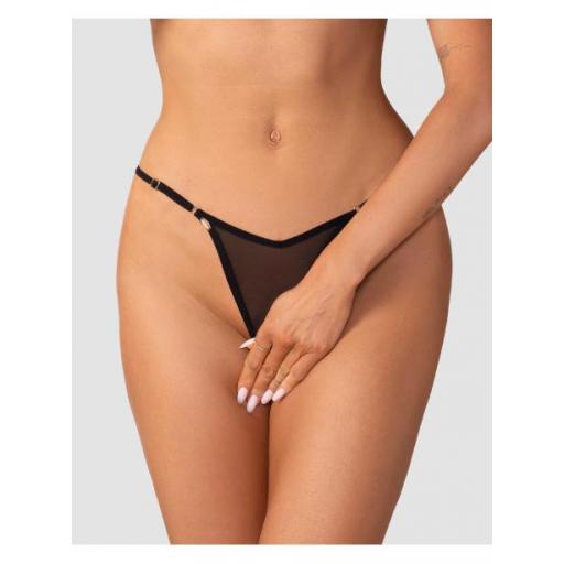 Tanga Abierta Negra con Dorado [2]