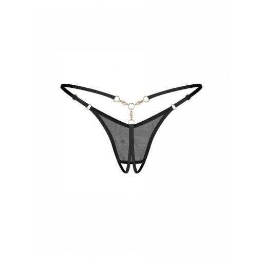 Tanga Abierta Negra con Dorado [6]
