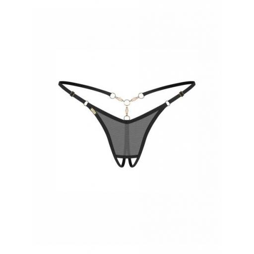Tanga Abierta Negra con Dorado [7]
