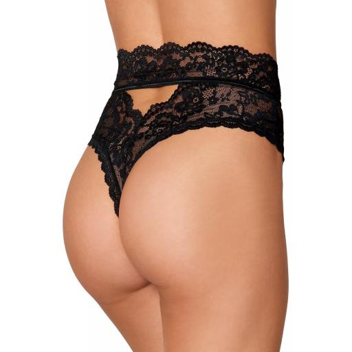 Tanga encaje de cintura alta negro [1]