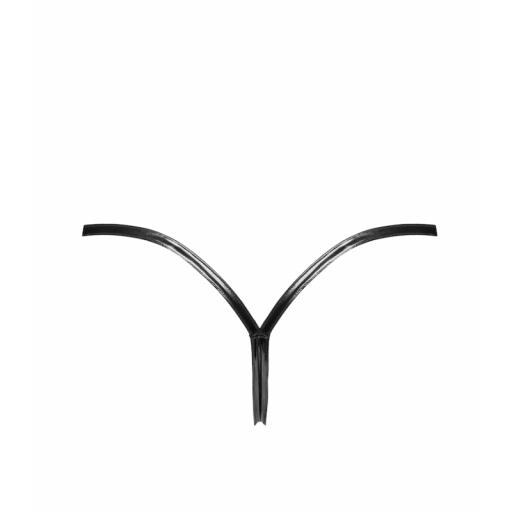 Tanga minimalista de PVC Negro Brillante [3]