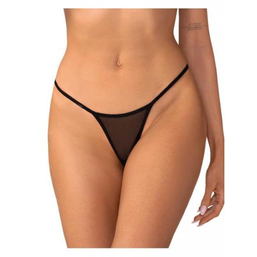 Tanga negra semitransparente encaje [0]
