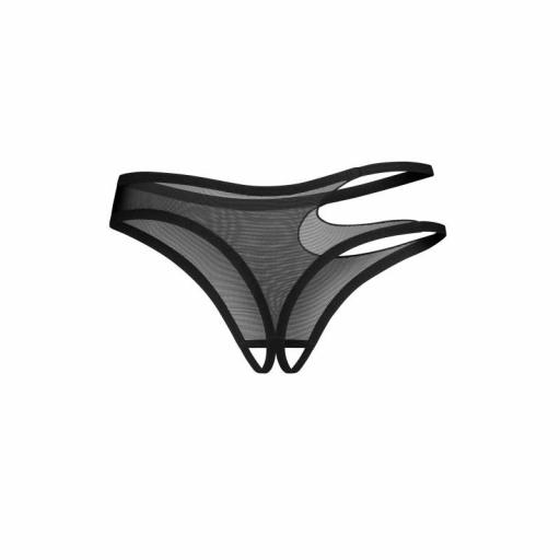 Tanga Negro Abierto Asimétrico [4]