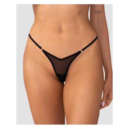 Tanga negro malla con detalle dorado [2]