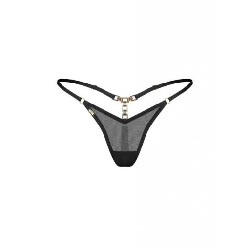 Tanga negro malla con detalle dorado [6]