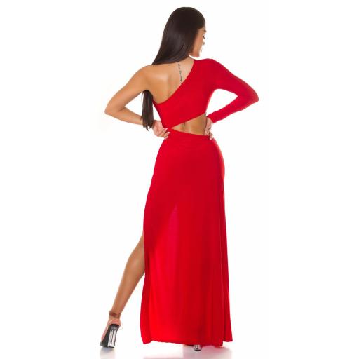 Vestido de fiesta con aberturas rojo [3]