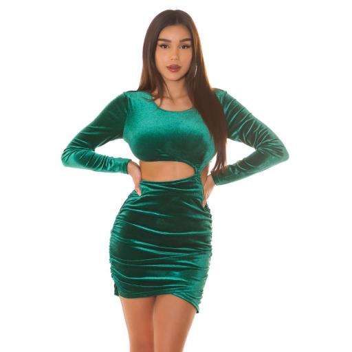 Vestido de fiesta de terciopelo verde [4]