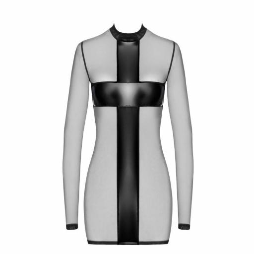 Vestido de Tul y Efecto cuero seducción  [4]