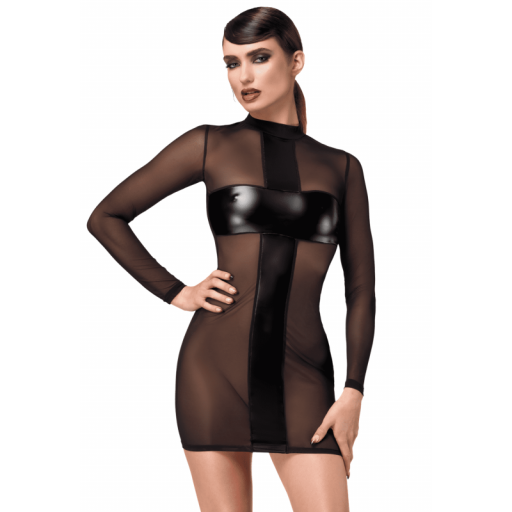 Vestido de Tul y Efecto cuero seducción 