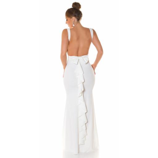 Vestido largo espalda descubierta blanco [2]
