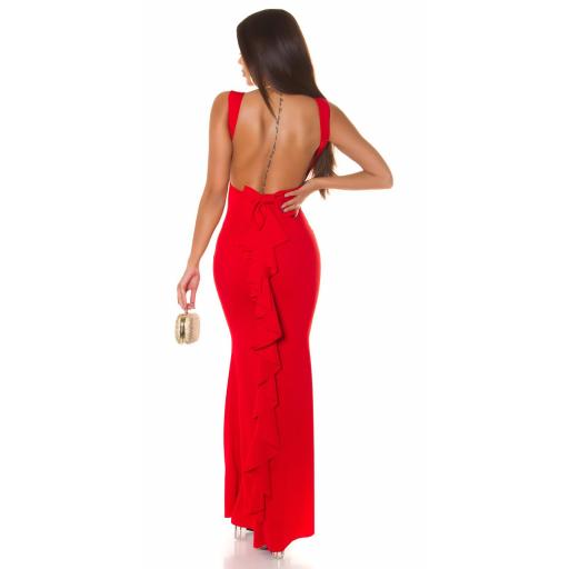 Vestido largo rojo elegante [1]