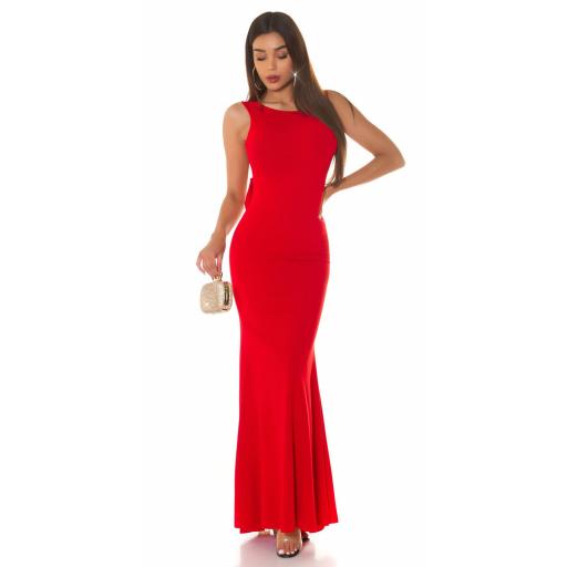 Vestido largo rojo elegante [4]