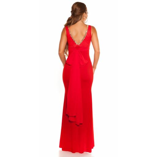 vestido largo sirena noche color rojo [2]