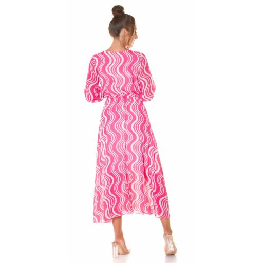 Vestido maxi con estampado rosa [1]