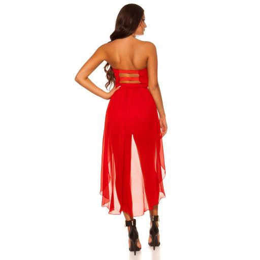 Vestido rojo semi largo glamoroso  [3]