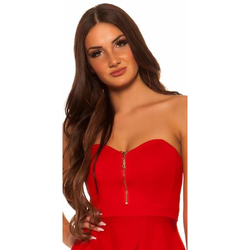 Vestido rojo semi largo glamoroso  [7]