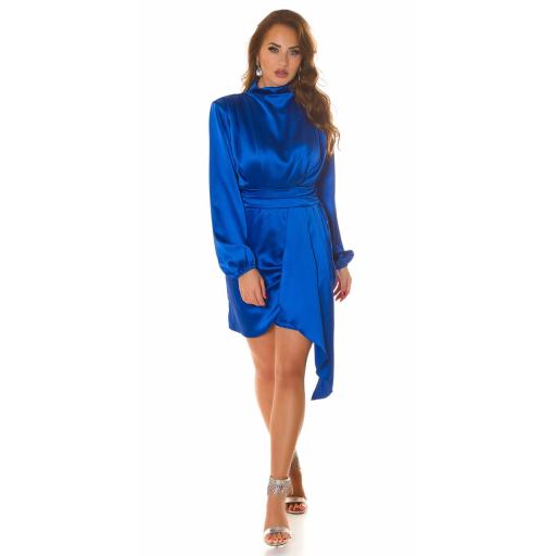 Vestido satén azul eléctrico de fiesta [5]