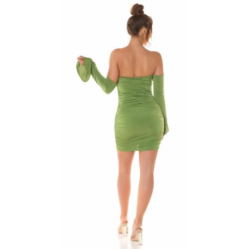 Vestido verde Bandeau con copas  [4]