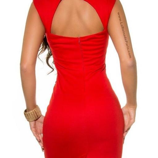 Vestido corto de encaje precioso rojo [2]