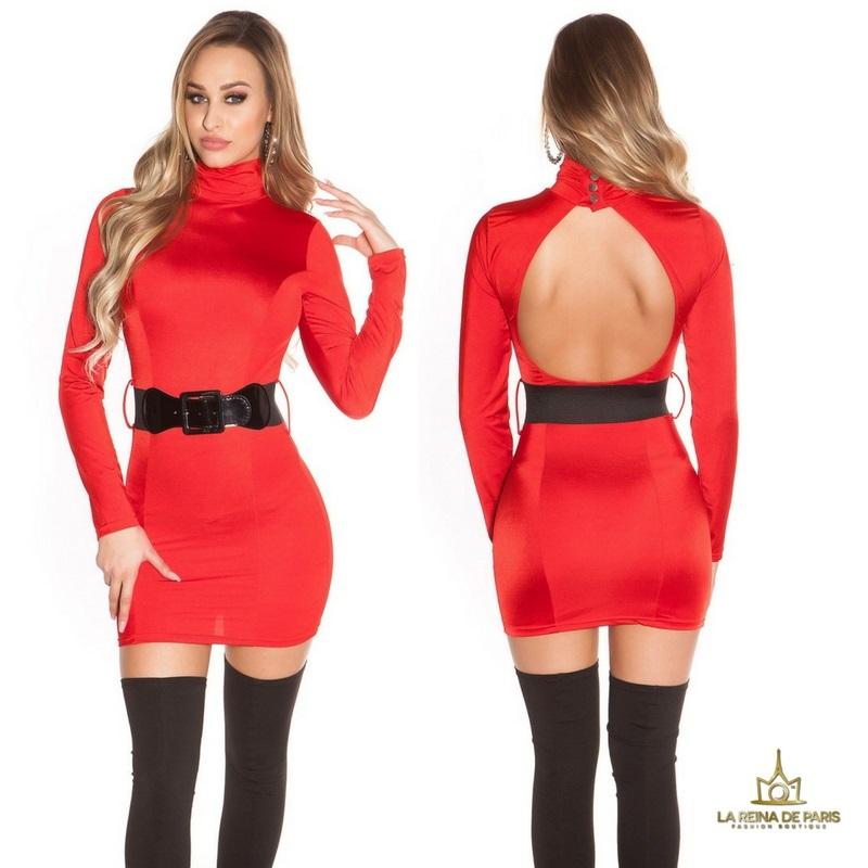 Comprar Vestido rojo ceñido a juego Vestidos ajustados cortos