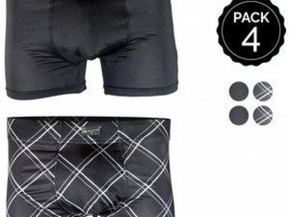 SET 4 BOXERS MARGINAL NEGRO+CUADROS