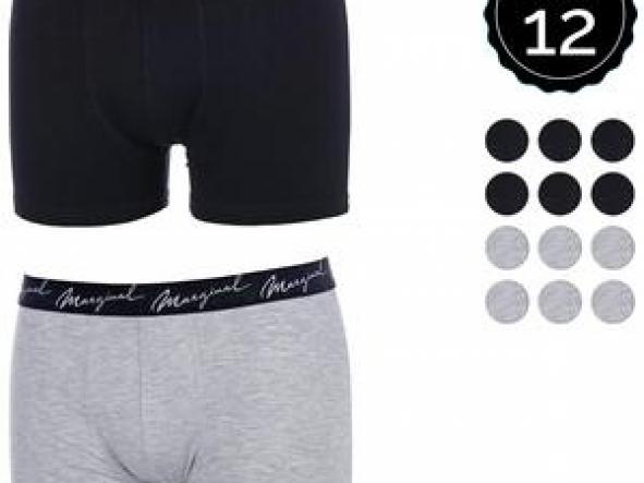 SET 12 BOXERS MARGINAL NEGRO/GRIS