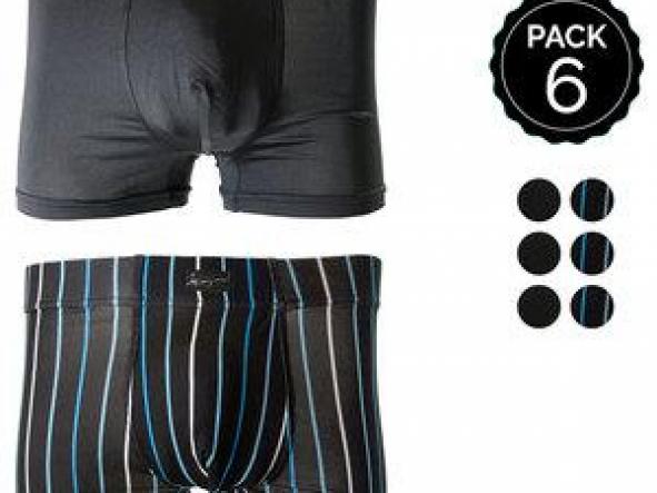 SET 6 BOXERS MARGINAL NEGRO+RAYAS