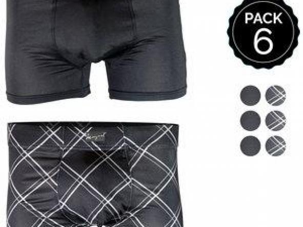 SET 6 BOXERS MARGINAL NEGRO+CUADROS [0]