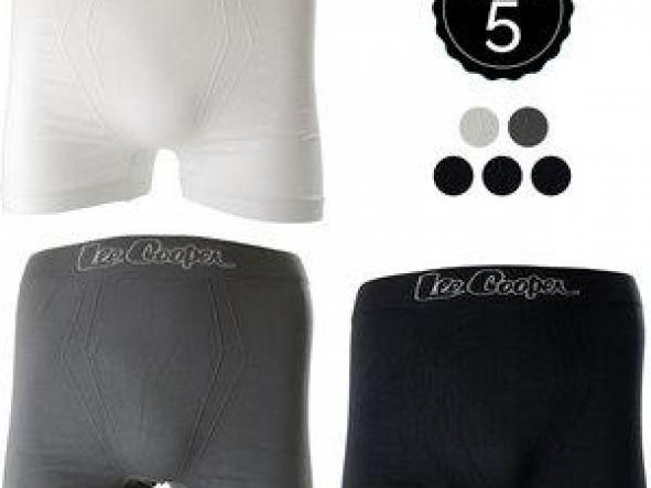 SET 5 BOXERS LEE COOPER COLORES NEGRO-BLANCO-GRIS