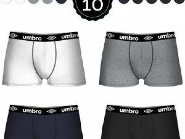 SET 10 BOXERS UMBRO NEGRO / BLANCO / AZUL / GRIS