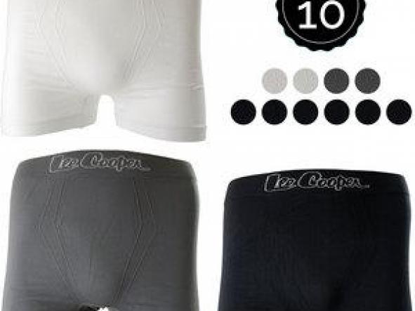 SET 10 BOXERS LEE COOPER COLORES NEGRO-BLANCO-GRIS