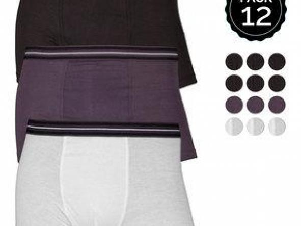 SET 12 BOXERS MARGINAL 6NEGRO+3GRIS+3BLANCO