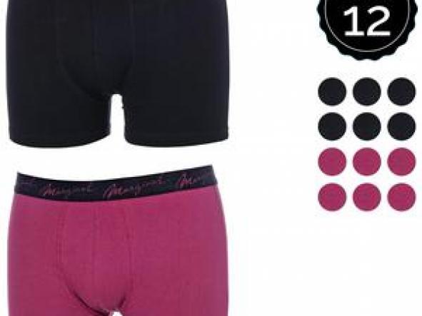 SET 12 BOXERS MARGINAL NEGRO/BURDEOS