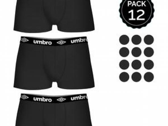 SET 12 BOXERS UMBRO NEGRO