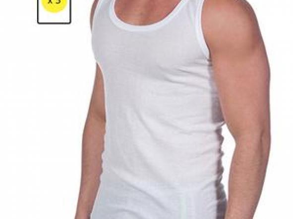 SET DE 3 CAMISETAS DE TIRANTES INTERIOR COOL - BLANCO