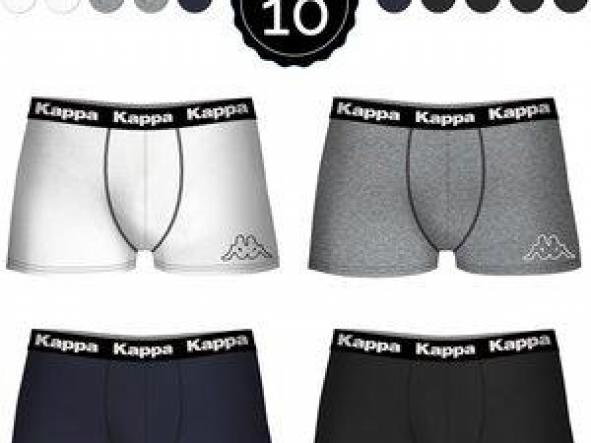 SET 10 BOXERS KAPPA 4NEGRO/2BLANCO/2AZUL/2GRIS