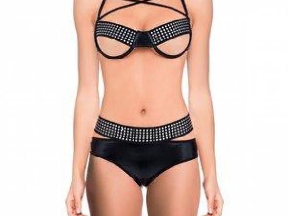 LINGERIE - CONJUNTO TACKS NEGRO CON SORPRESA [0]