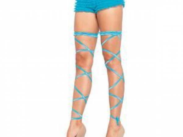 LEG AVENUE SET DE LIGUERO CON CINTAS AZUL