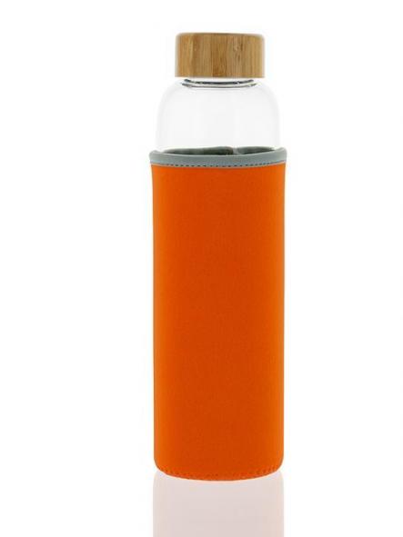 102-S Botella tapón madera + Funda Naranja (550ml) [0]