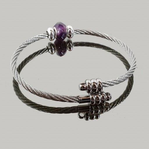 Brazalete Amatista, Plata y Acero [1]