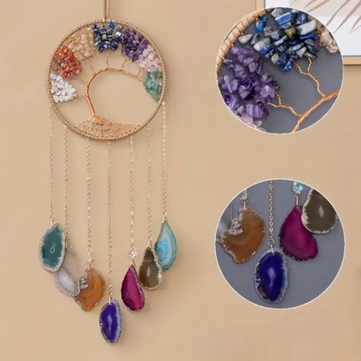 Campana de Viento Árbol Chakras y Chapas Ágatas [2]