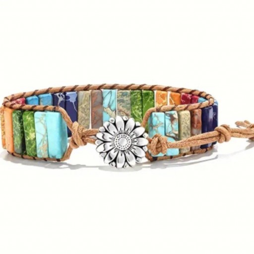 ​Pulsera Grande Cordón Marrón Chakras [1]
