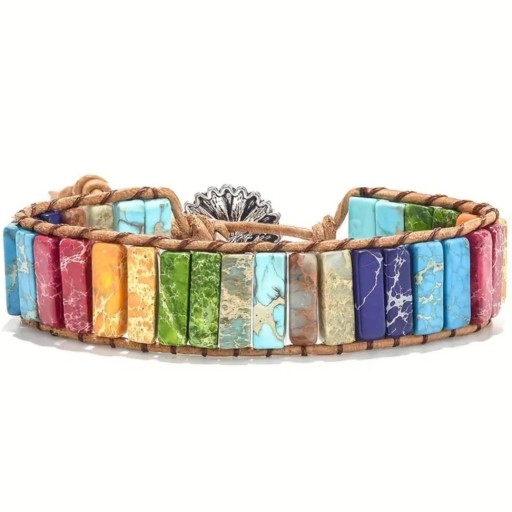 ​Pulsera Grande Cordón Marrón Chakras