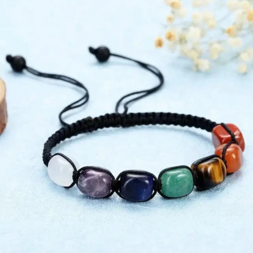 ​Pulsera Piedras Cordón Negro Chakras [1]