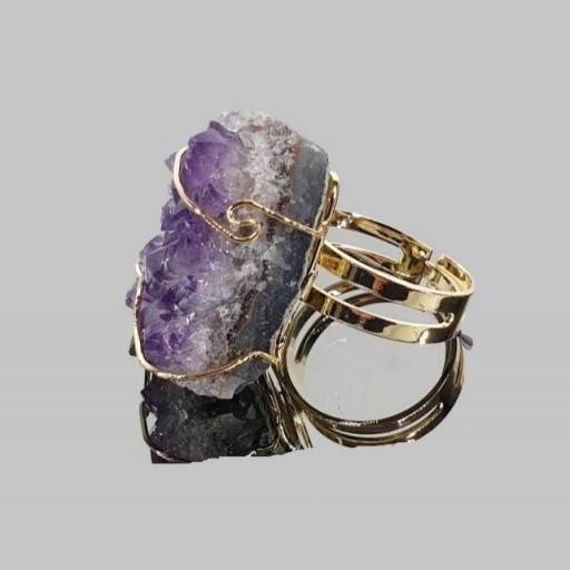 Anillo Adaptable Drusa Amatista