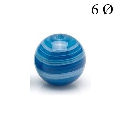 Bola de Ágata Bandeada Azul 6mm para Hilo
